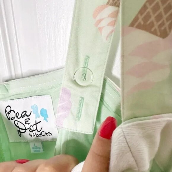 ORIGINAL Bea Dot ModCloth Size L Pistachio Mint Pastel Ice Cream Dress - Picture 4 of 8